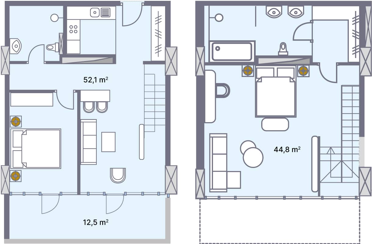 apartment, 109.4 m², 10 floor in "Wyndham Grand Aqua"