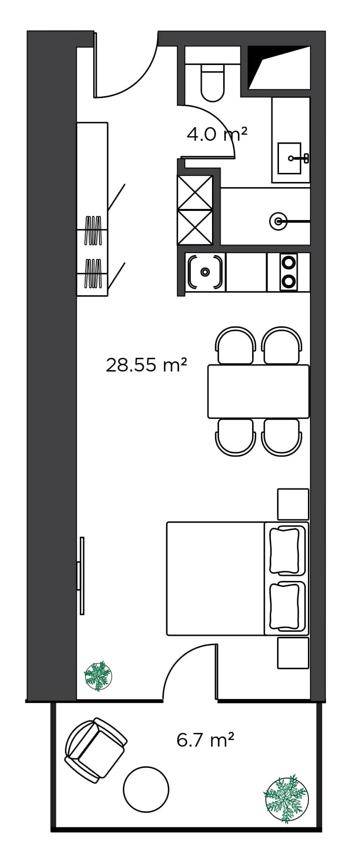 Студия, 39.25 м², 10 этаж в ЖК "Ambassadori Island"