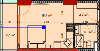 studio, 32.7 m², 2 floor in "Lagoon Resort"