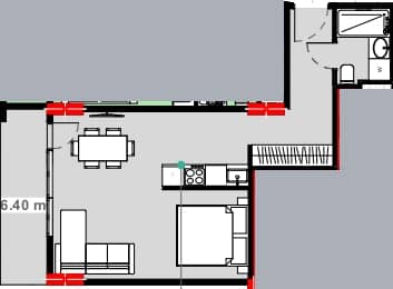 studio, 42.95 m², 16 floor, Lemon Garden in Batumi