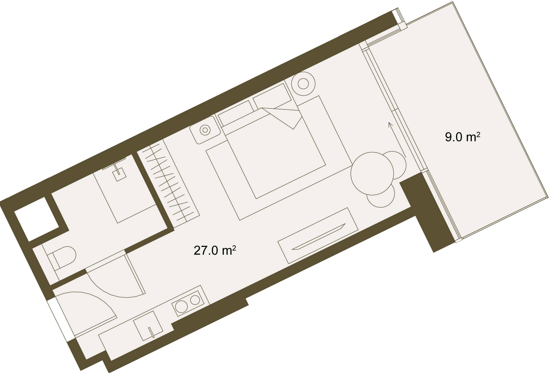 studio, 35.1 m², Floor 2 in "NEXT GARDENS"