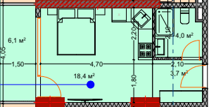 studio, 33.3 m², 5 floor in "Lagoon Resort"