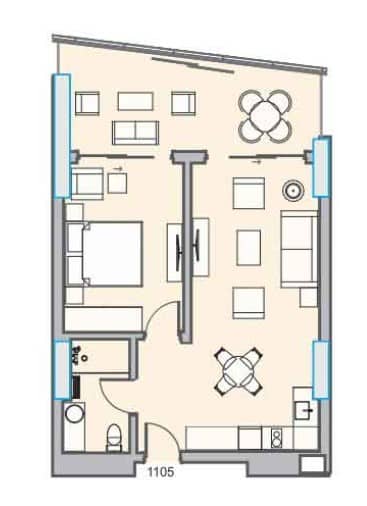 2-ოთახიანი ბინა, 68.92 მ², 20 სართული, Dreamland Oasis ბათუმში