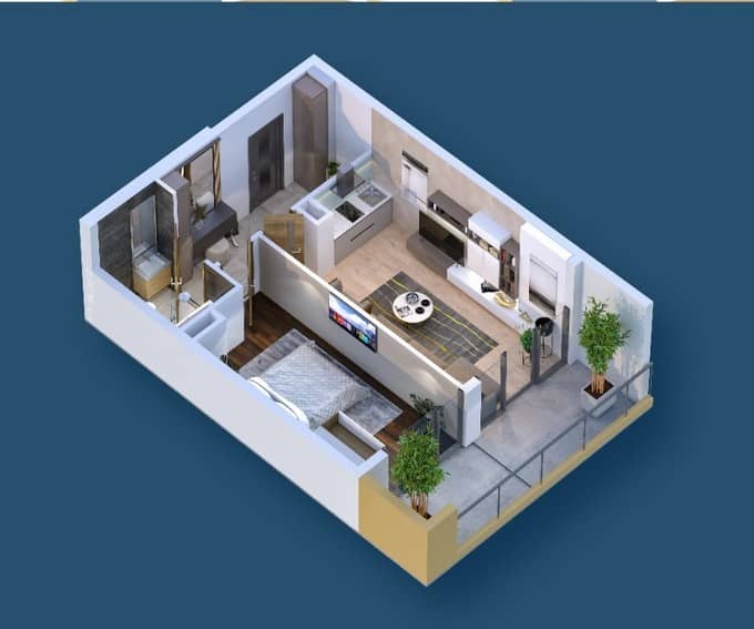 2-bedroom apartment, 51.2 m², 10 floor in "Sea Zone"