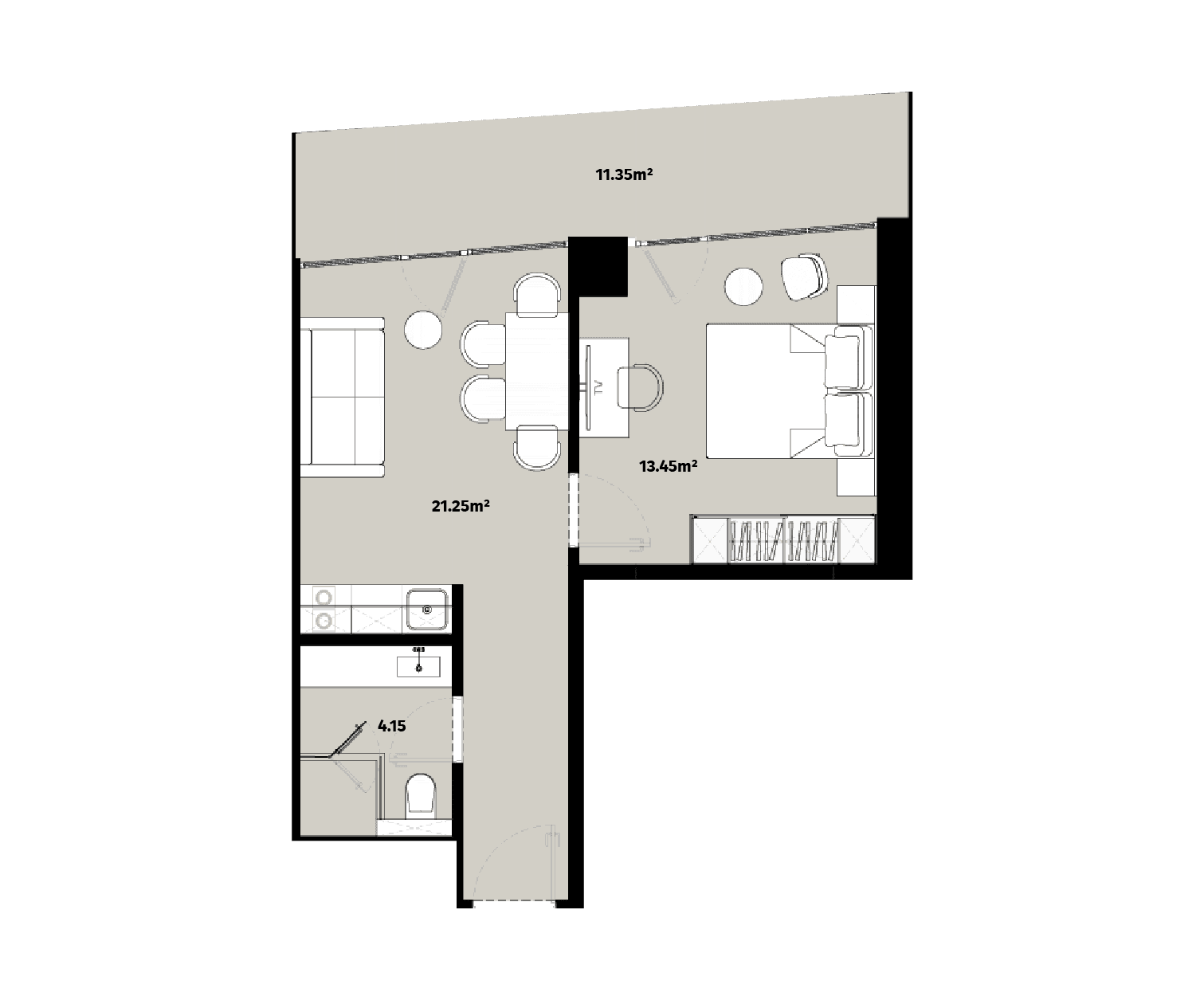 1-комнатная квартира, 50.2 м², 43 этаж в ЖК "Alliance Centropolis"