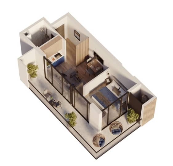 2-комнатная квартира, 50.7 м², 10 этаж в ЖК "Sea Hills"