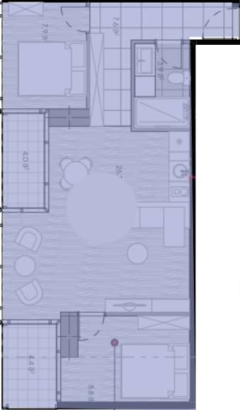 2-bedroom apartment, 66 m², 11 floor in "Novotel Living"