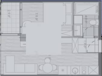 1-комнатная квартира, 33.8 м², 9 этаж в ЖК "Novotel Living"