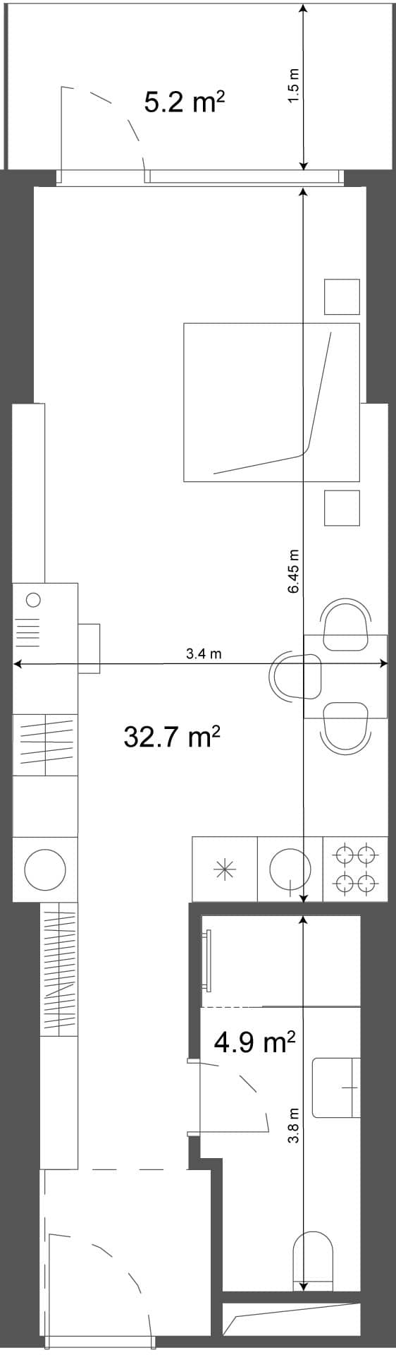 Студия, 37.9 м², 28 этаж в ЖК "Ramada Residences"