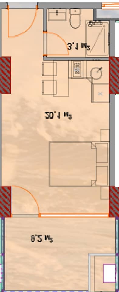 studio, 33.2 m², 21 floor in "Horizon Grand Residence"