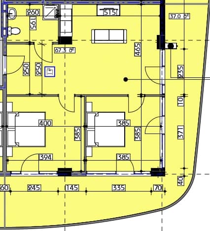 2-bedroom apartment, 104.3 m², 3 floor in "Swiss village"