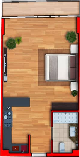 studio, 45.88 m², 9 floor in "Batumi View"