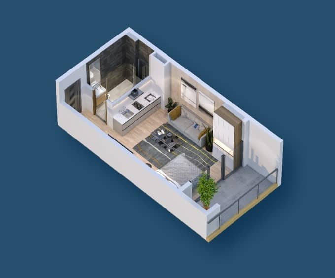 单间，35.2 m²，10 层，位于“Sea Zone”