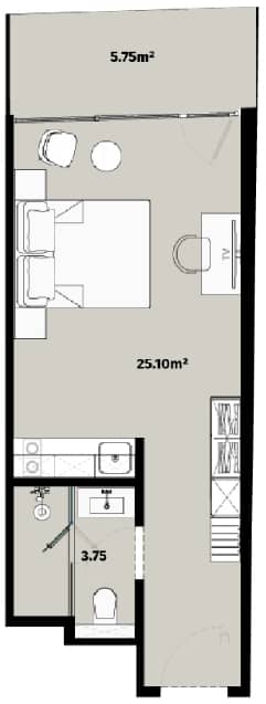 studio, 34.6 m², 46 floor in "Alliance Centropolis"