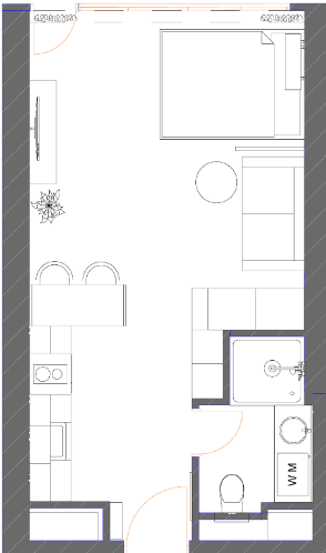 studio, 34.87 m², 26 floor, 7th Heaven Residence in Batumi