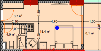 studio, 33.3 m², 3 floor in "Lagoon Resort"