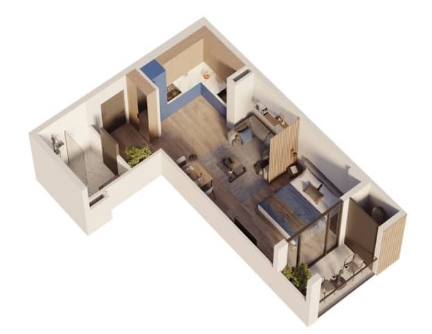 Студия, 44.4 м², 11 этаж в ЖК "Sea Hills"