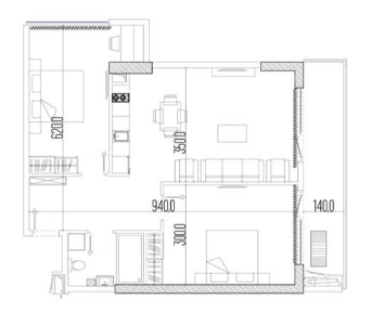 3-bedroom apartment, 74 m², 31 floor, Intourist Residence in Batumi