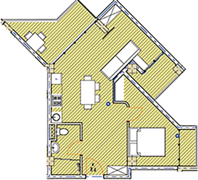 2-комнатная квартира, 58.6 м², 5 этаж в ЖК "Citron Residence Chakvi"
