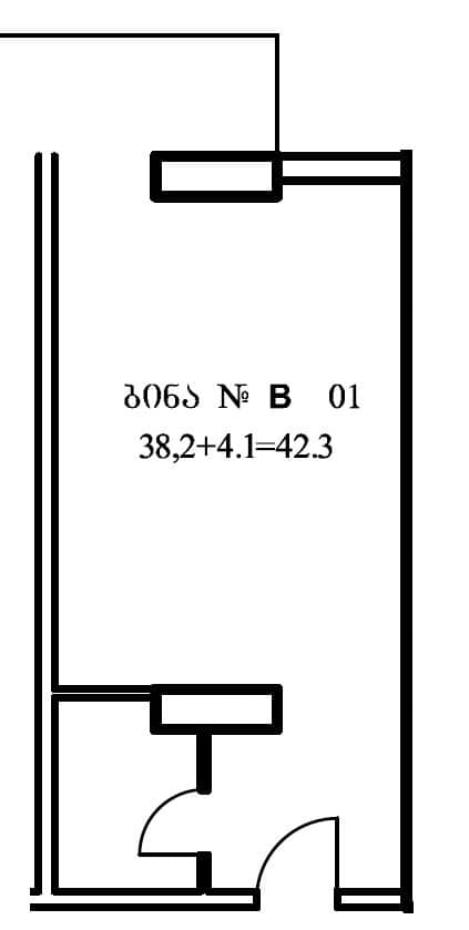 სტუდიო, 42.3 მ², 12 სართული, Ande Metropolis ბათუმში