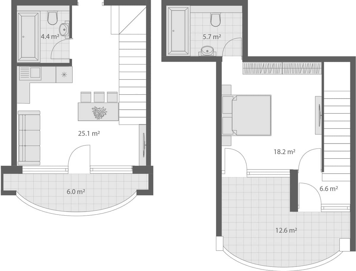 1-bedroom apartment, 77.2 m², 4 floor, Wyndham Grand Family Club in Batumi