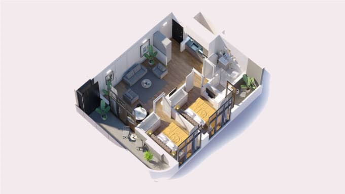 3-комнатная квартира, 65 м², 12 этаж в ЖК "GWG Batumi"