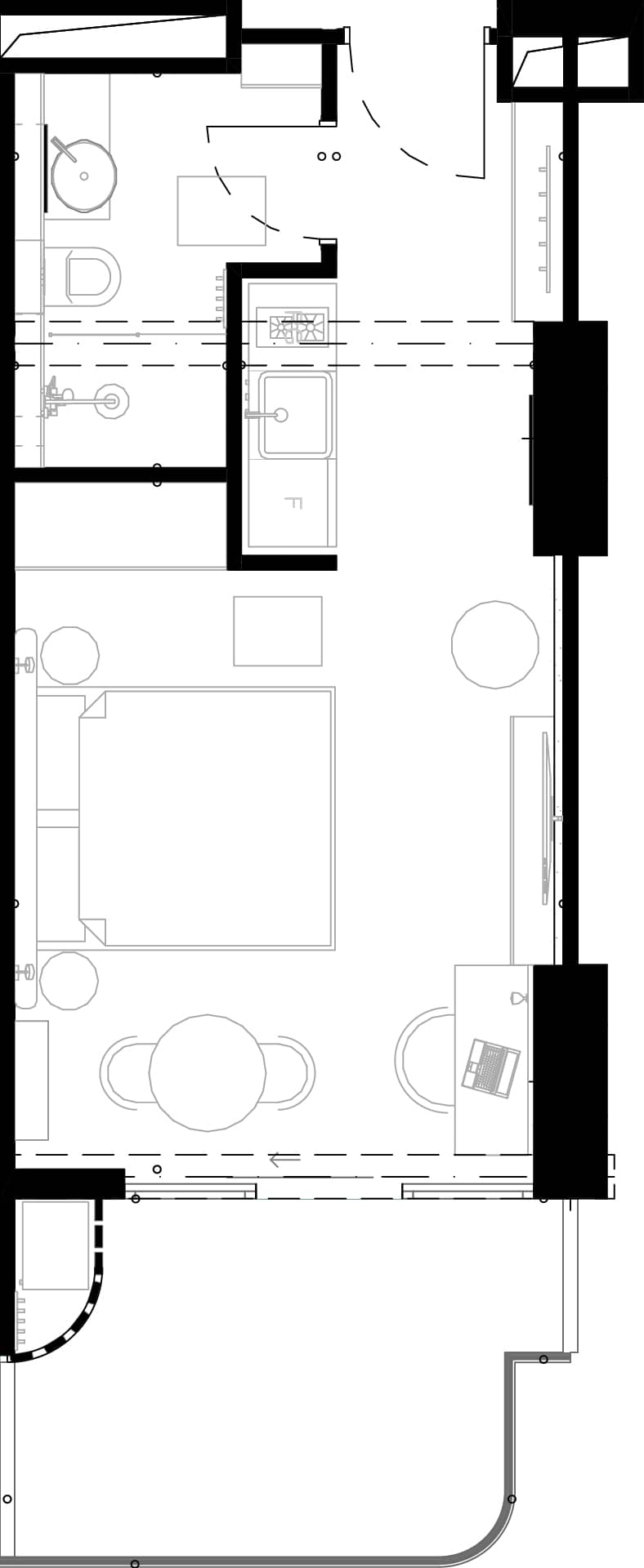 一居室公寓，38.1 m²，13 层，位于“Montemar”