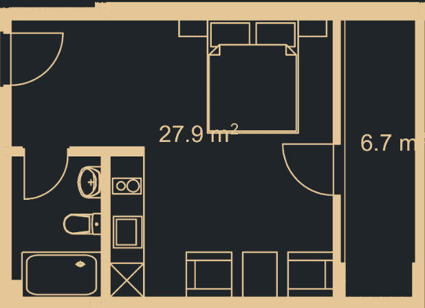 Студия, 34 м², 15 этаж в ЖК "Green Side Gonio"
