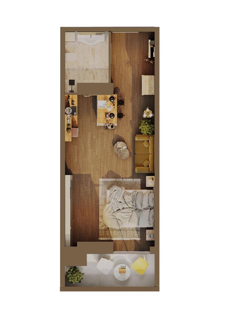 სტუდიო, 36 მ², 13 სართული, Ande Metropolis ბათუმში