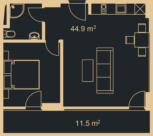 Студия, 32.1 м², 5 этаж в ЖК "Green Side Gonio"