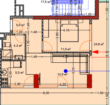 2-bedroom apartment, 71 m², 3 floor in "Lagoon Resort"