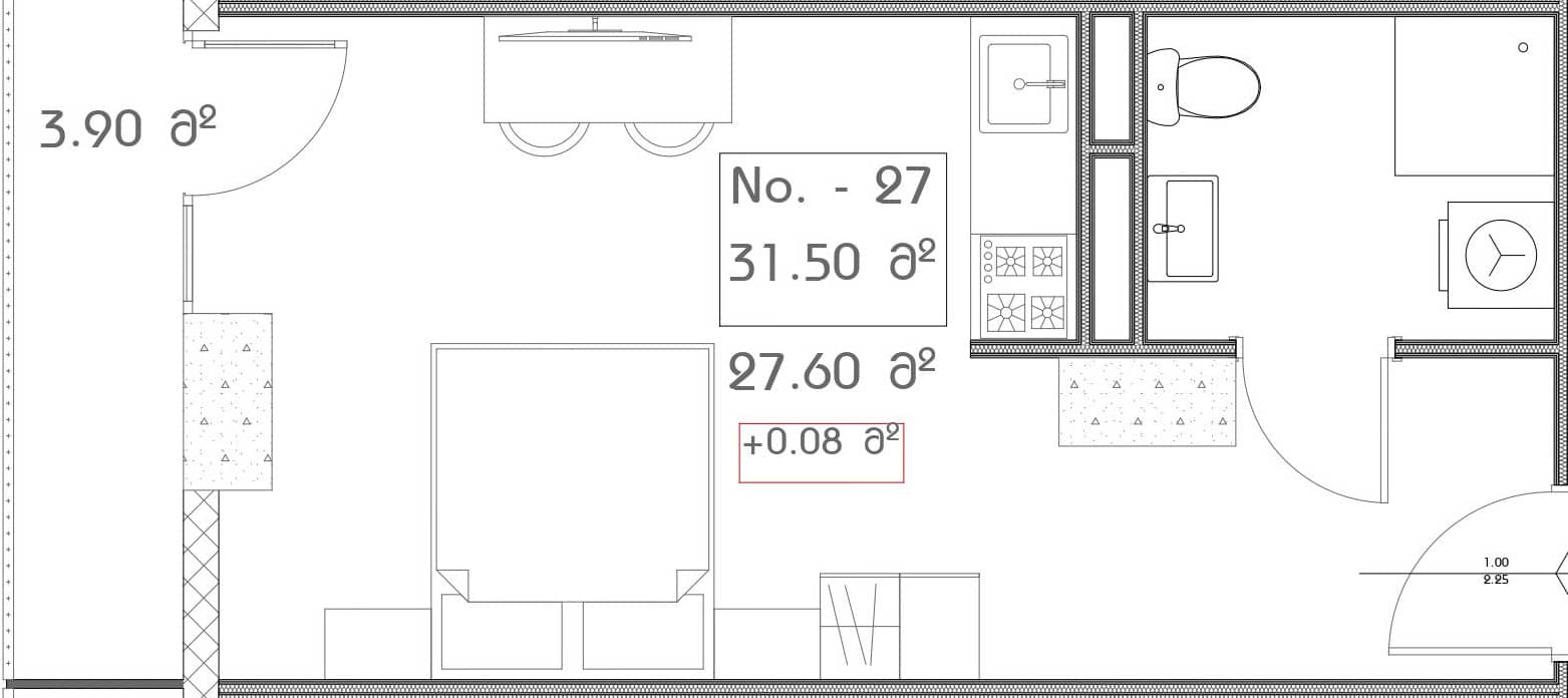 studio, 31.5 m², 16 floor, Mardi Aquapark Wellness Resort in Batumi
