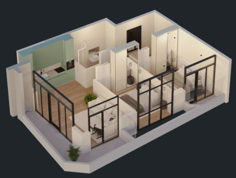 2-bedroom apartment, 72.2 m², 11 floor, Green Side Gonio in Batumi