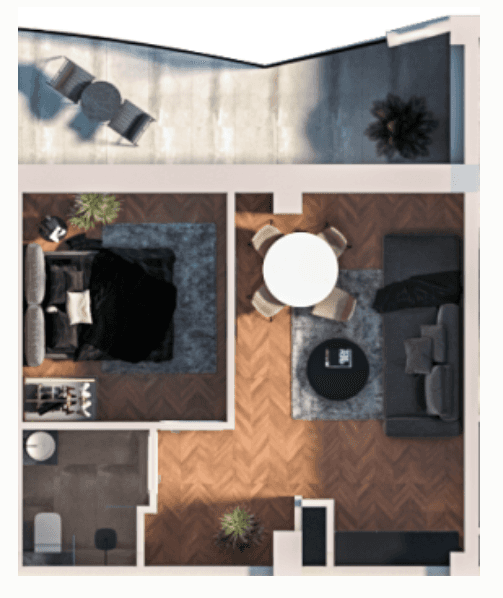 1-bedroom apartment, 45.8 m², 15 floor, Boulevard Point in Batumi