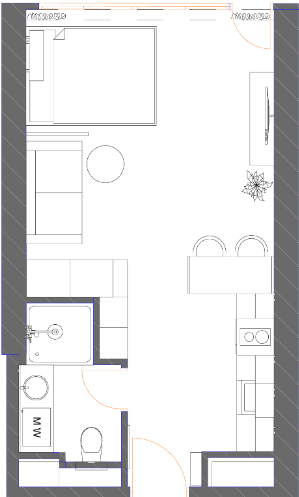 studio, 34.88 m², 32 floor, 7th Heaven Residence in Batumi