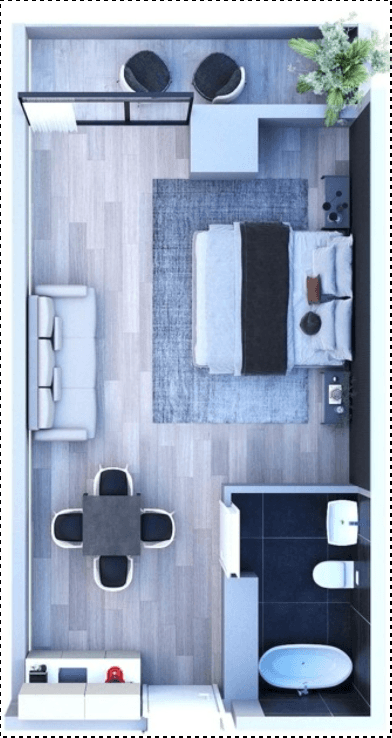 1-bedroom apartment, 48.3 m², 8 floor in "White Line"