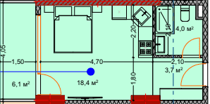 studio, 32.7 m², 6 floor in "Lagoon Resort"