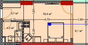 studio, 33.3 m², 5 floor in "Lagoon Resort"