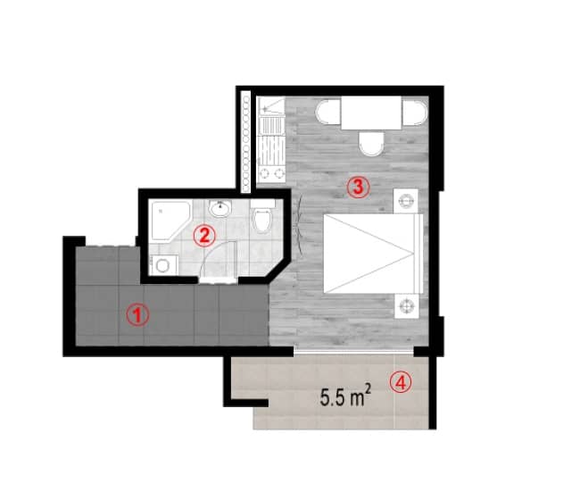 Студия, 32 м², 7 этаж в ЖК "Green Cape"