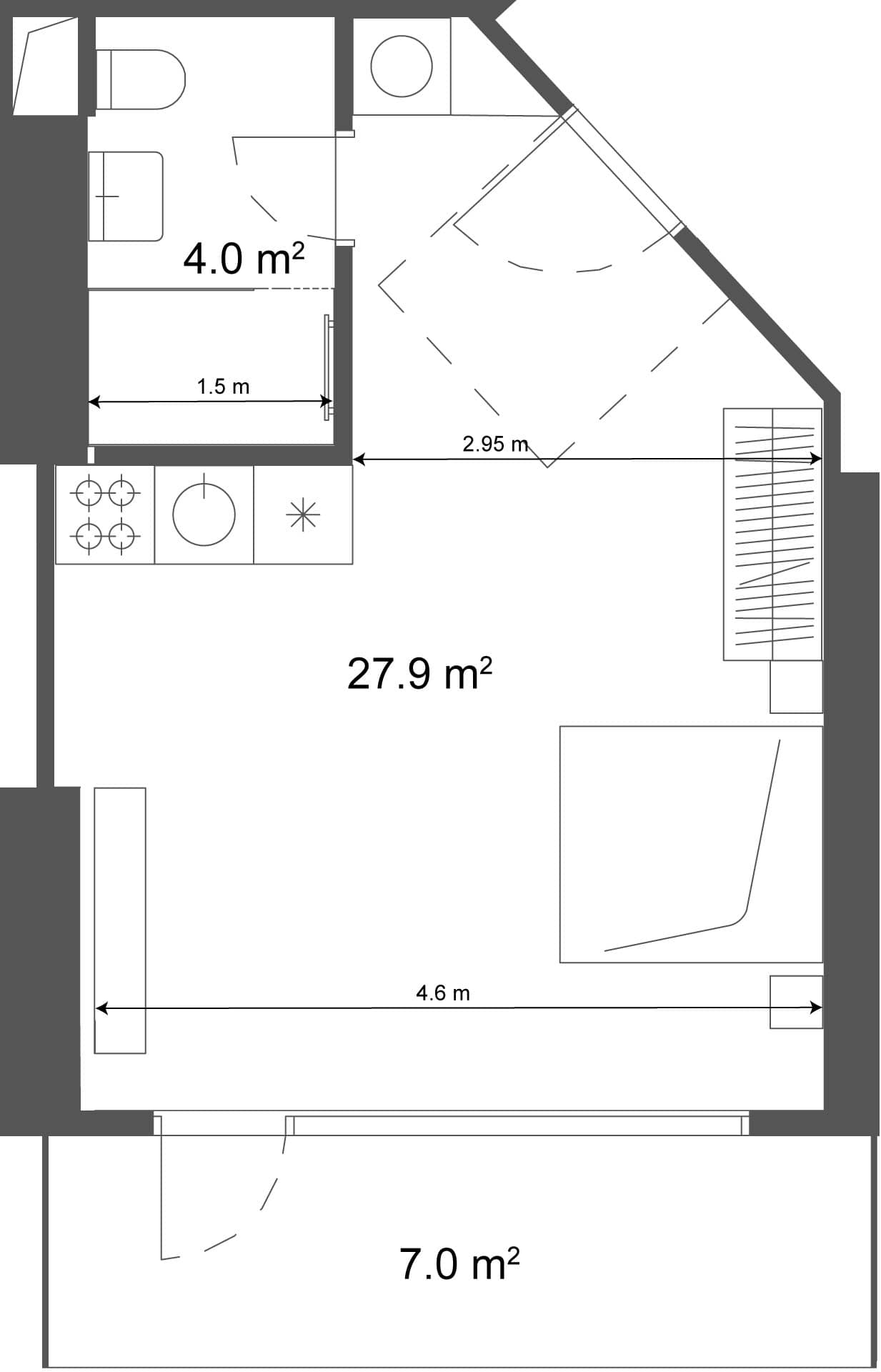 Студия, 34.9 м², 30 этаж в ЖК "Ramada Residences"