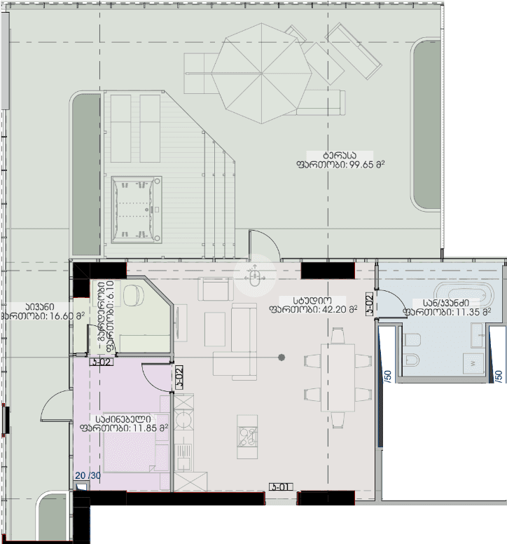 1-комнатная квартира, 187.75 м², 41 этаж в ЖК "Geuz Towers"