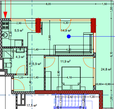 2-bedroom apartment, 68.7 m², 3 floor in "Lagoon Resort"