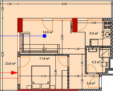 2-bedroom apartment, 67.5 m², 4 floor in "Lagoon Resort"