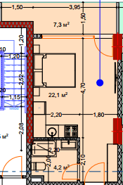studio, 34.7 m², 7 floor, Lagoon Resort in Batumi