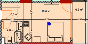 studio, 32.7 m², 2 floor in "Lagoon Resort"