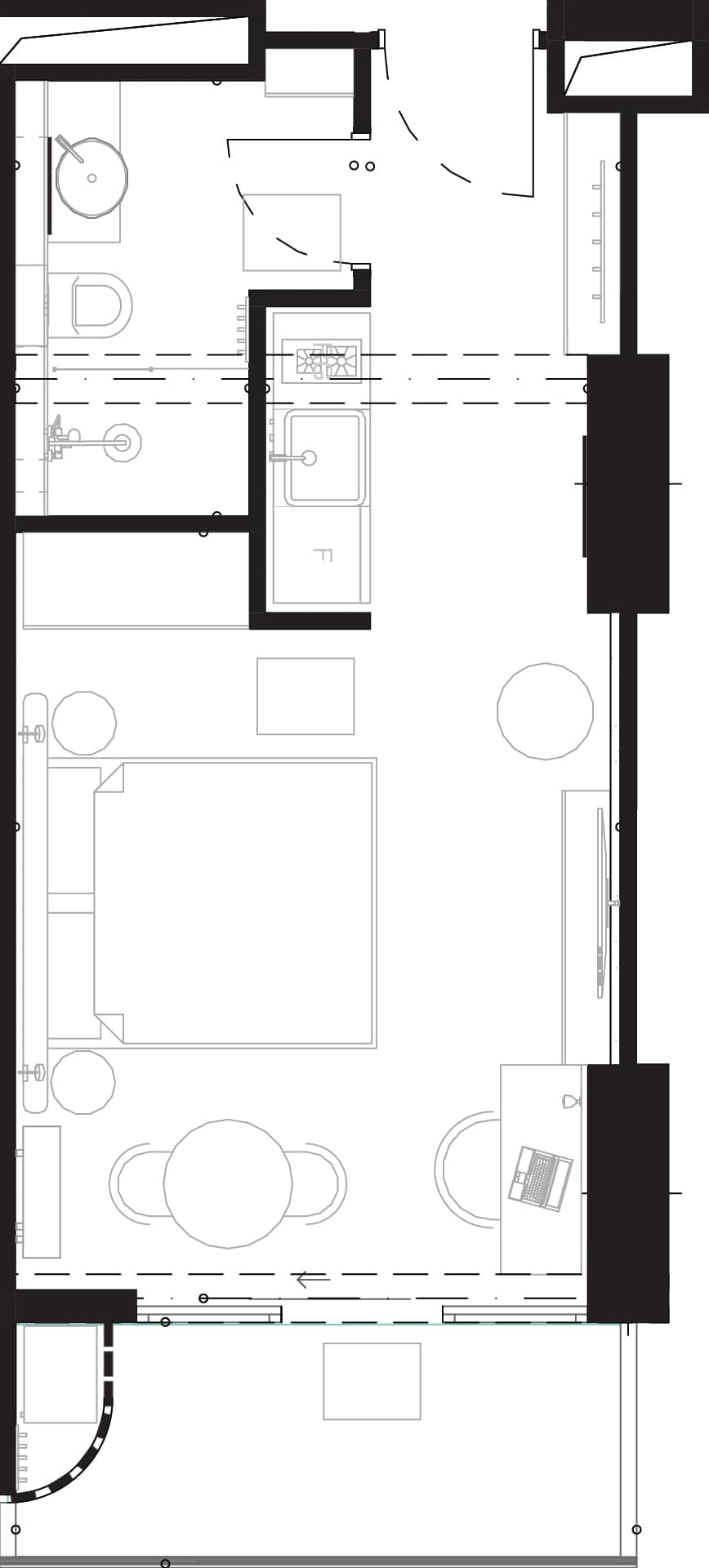 1-bedroom apartment, 34.9 m², 15 floor, Montemar in Batumi
