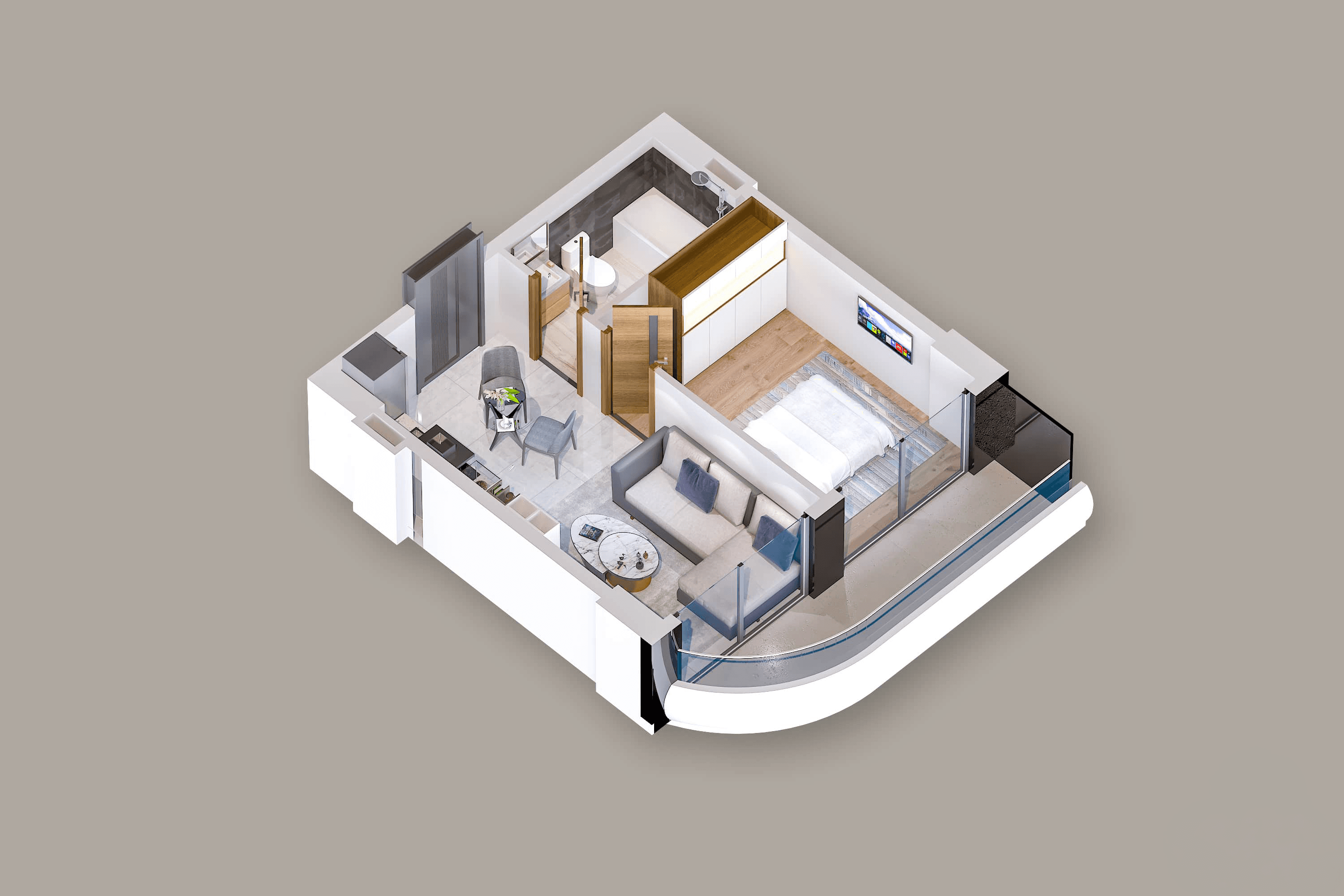 {{roomApartmentOrStudio}}, 42 м², 2 этаж в ЖК "Ber Tower"