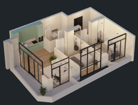 2-комнатная квартира, 72.2 м², 8 этаж в ЖК "Green Side Gonio"