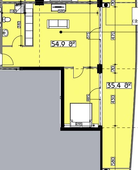 1-bedroom apartment, 90.3 m², 10 floor in "Swiss village"