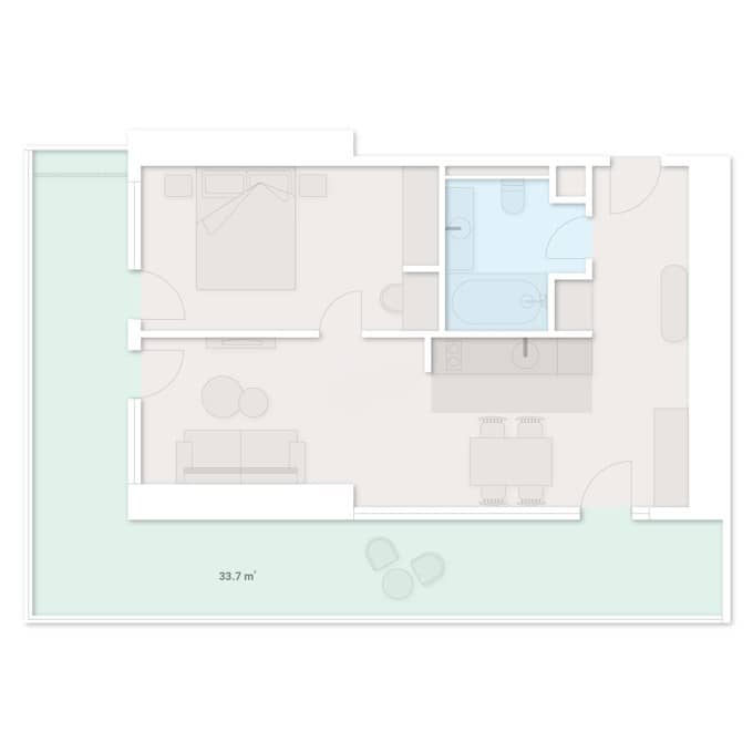 2-ოთახიანი ბინა, 88.7 მ², სართული 16 -ში "SportCity"